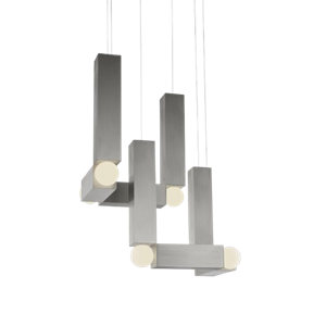 Lámpara Colgante Lee Broom Vesper Duo con Rosetón en Plata Pulido