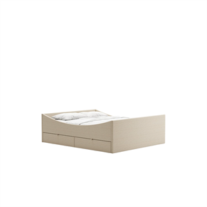 Estructura de Cama Curva RYE con 4 Cajones 140x210 Beige Claro
