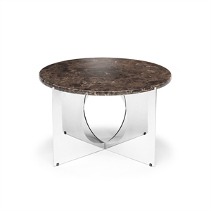 Mesa de Centro de Design By Us Artístico, Cromo y Mármol Marrón.