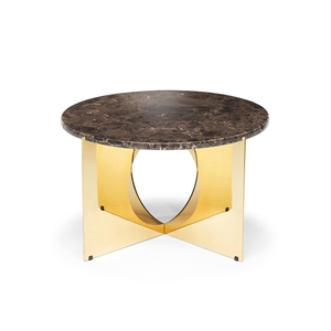 Mesa de Centro de Mármol Dorado y Marrón Design By Us.