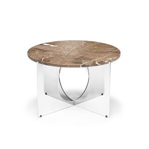 Mesa de Centro de Design By Us Artístico, Cromo y Mármol Gris.