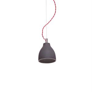 Decode Heavy Light H3 Lámpara Colgante Hormigón Oscuro Con Cordón Textil Rojo