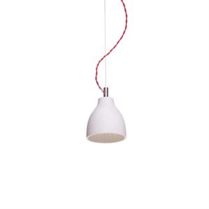 Decode Heavy Light H3 Lámpara Colgante Hormigón Blanco Con Cordón Textil Rojo