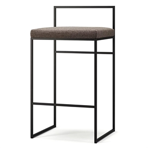 Taburete de bar con respaldo de 80 cm, Negro/pizarra costera