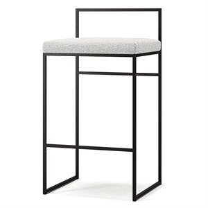 Taburete de bar con respaldo de 80 cm , Negro y blanco Pacífico
