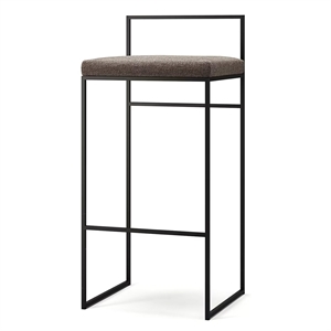 Taburete de Bar con Respaldo de 90 Cm, Negro/pizarra Costera