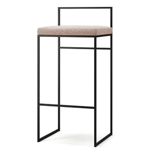 Taburete de Bar con Respaldo de 90 cm , Negro y Rosa Pálido