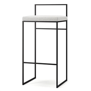 Taburete de Bar con Respaldo de 90 cm , Negro y Blanco Pacífico