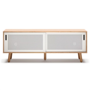 Banco de TV Ray Departamento 150 cm Roble/ Blanco
