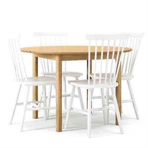 Juego de Mesa de Comedor de Madera de Roble/ Blanco
