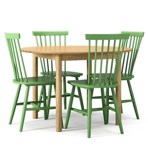 Juego de Mesa de Comedor de Madera de Roble/ Verde