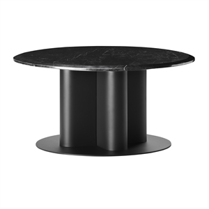 Mesa de Centro Resistente de Ø80, Design By Us, Negro/mármol Negro