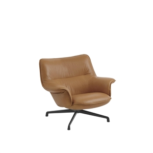 Muuto Doze Sillón Respaldo Bajo Refine Cuero Coñac/Negro Antracita