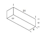 Ilti Luce Driver Con 1 Agujero 31x8x6 cm Oro