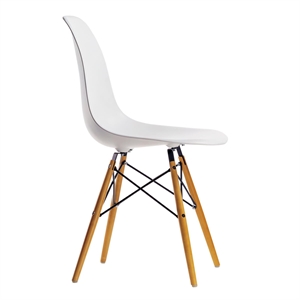 Silla de Comedor Vitra Eames Plastic DSW Blanco/ Arce Dorado