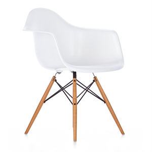 Silla de Comedor Vitra Eames Plastic DAW Blanco/ Arce Dorado