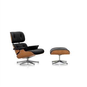 Sillón Vitra Eames con Otomana, Cereza/66 Nero/ Aluminio