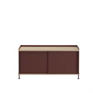 Mesa Auxiliar Muuto Enfold 124x45 Roble/Rojo Profundo