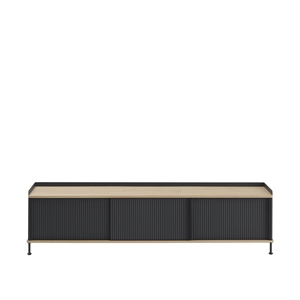 Mesa auxiliar Muuto Enfold 186x45 Roble/ Negro antracita