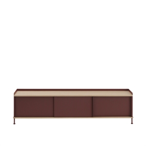 Mesa Auxiliar Muuto Enfold 186x45 Roble/Rojo Profundo