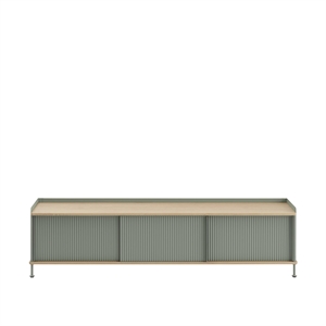 Mesa Auxiliar Muuto Enfold 186x45 Roble/Verde Empolvado