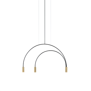 Estiluz Volta 3 Lámpara Colgante 3000K Negro/ Oro Satinado