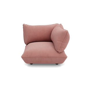 Asiento Esquinero Derecho Fatboy Sumo de Cordón Reciclado Rosa Suave