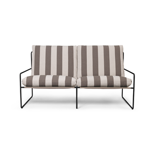 Ferm Living Sofá de 2 Plazas Desert Stripe Negro/chocolate