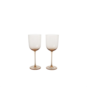 Ferm Living Host - Juego de 2 Copas de Vino Tinto, Color Rubor