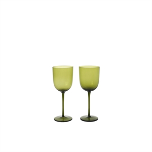 Ferm Living Host - Juego de 2 Copas de Vino Blanco , Musgo