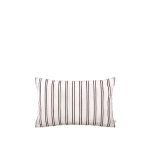 Funda de Cojín Rectangular de Sarga Ferm Living en Blanco Roto/ Negro
