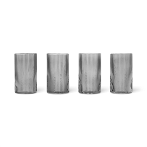 Ferm Living Juego de 4 Vasos Ripple Ahumados