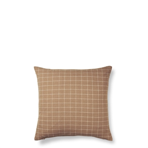 Ferm Living Almohada De Algodón Marrón A Cuadros