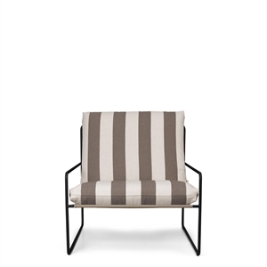 Ferm Living Sofá 1 Plaza Desert Stripe Negro/chocolate