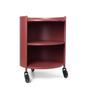 Ferm Living Mesa Rodante con Almacenamiento Eve Rojo Caoba