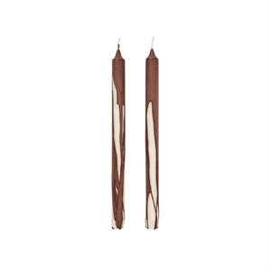 Juego de 2 velas Ferm Living Drip color chocolate negro