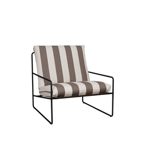 Ferm Living Sofá 1 Plaza Desert Stripe Negro/chocolate