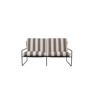 Ferm Living Sofá de 2 Plazas Desert Stripe Negro/chocolate