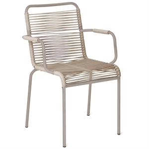 Silla de jardín Fiam Mya Spaghetti con reposabrazos en color capuchino/topo