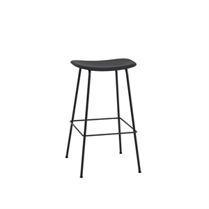 Taburete de Bar Muuto de Fibra con Base de Tubo Negro Al . 76 cm