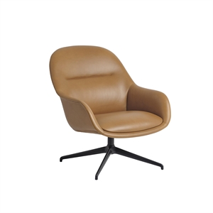 Sillón Muuto De Fibra Con Giratorio Piel Cognac/Antracita