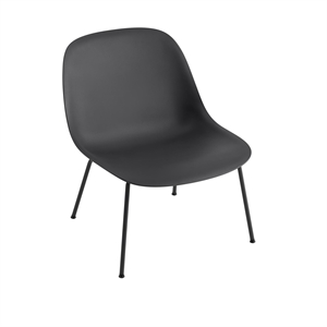 Sillón Muuto de Fibra con Base de Tubo Negro/ Negro