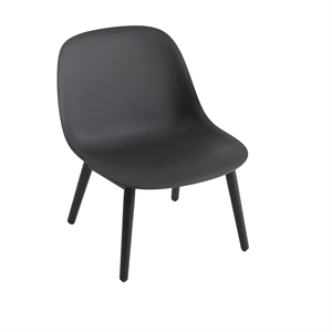 Sillón Muuto de Fibra con Base de Madera Negro