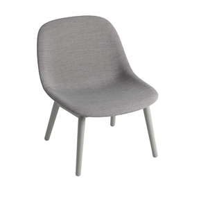 Sillón Muuto de Fibra con Base de Madera Tapizado Remix 133/ Gris