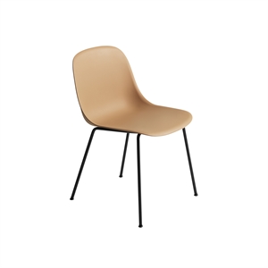 Silla de Comedor Muuto de Fibra con Base de Tubo Ocre/ Negro