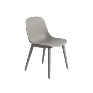 Silla de Comedor Muuto de Fibra con Base de Madera Gris