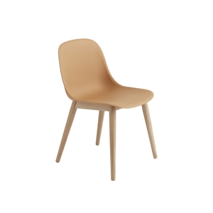 Silla de Comedor Muuto de Fibra con Base de Madera Ocre/Roble