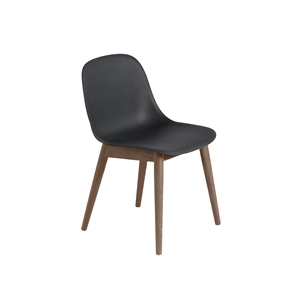 Silla de Comedor Muuto de Fibra con Base de Madera Marrón Oscuro