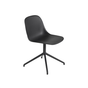 Silla de Comedor Muuto de Fibra con Base Giratoria Negro