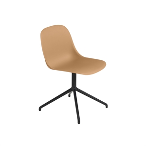 Silla de Comedor Muuto de Fibra con Base Giratoria Ocre/ Negro